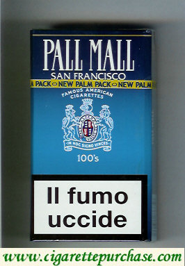 Pall Mall Famous American Cigarettes San Francisco 100s cigarettes hard box